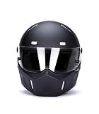 CRG Full-Face Motorcycle Street Bike Fiberglass Helmet DOT Certified Motocross Helmet Extra Large Size Helmet (Matte Black, Medium)