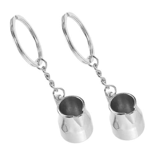LIFKOME Porte-clés En Forme De Tasse À Latte Mini Pichet À Expresso Accessoire De À Main Pour Amateurs De Café En Alliage De Zinc