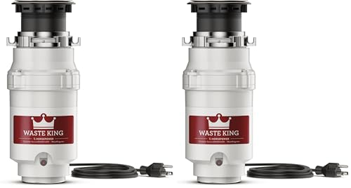 Image of Waste King 1 /2 HP Garbage Disposal with Power Cord for Kitchen Sink Food Waste, L-1001 (Pack of 2)