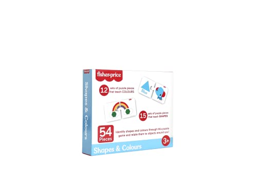 Image of Fisher Price Shapes & Colours - 54 Pieces Jigsaw Puzzles for Kids Age 3+ Years & Above, Colours & Shapes Learning & Development Puzzles - Fun & Learn with Colourful Puzzles