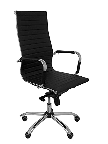 Piqueras Y Crespo (PIQU7) SILLN MADROO SIMILPIEL Negro Sillas de Oficina, Acacia, One Size Cover