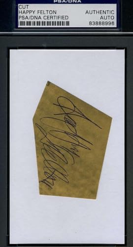 Happy Felton Brooklyn Signed Psa/dna Certified 3x5 Index Cut Authentic Autograph - MLB Cut Signatures