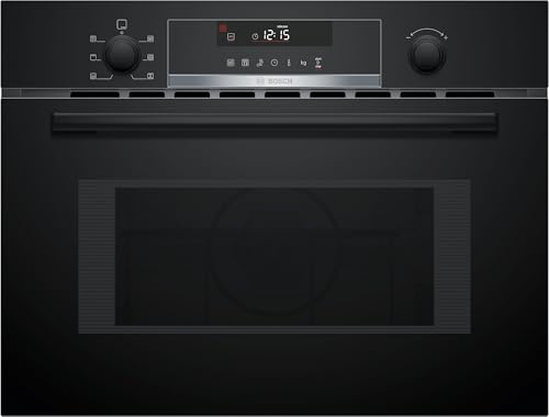 Bosch CMA585GB1 Série 6 Micro-onde encastrable avec air pulsé et gril, 60 x 45 cm, 44 L, 900 W, AutoPilot 15, Poignée escamotable, Écran tactile LED,...