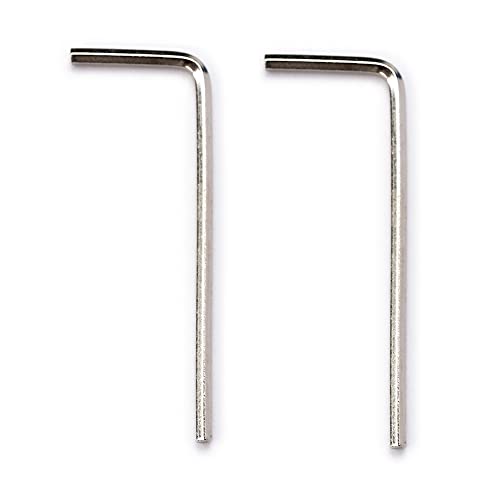 Musiclily Basic Metric 2mm Steel Guitar Bass Allen Key Hex Wrench for Guitar Knob with Set Screw Nickel (Set of 2)