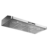 VIKIO HOME Range Hood 42 Inch Under Cabinet, 980CFM Fast Venting Ducted, Kitchen Hood With 3 Speed Gesture Sensing & Touch Control, Stainless Steel Stove Hood With LED Light And 2 Baffle Filters