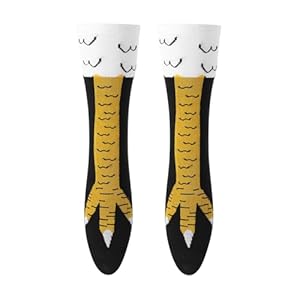 BINPURE Cute Chicken Legs Socks for Kids, Novelty Knee High Chicken Socks Funny Gifts for Baby Girl Boy Halloween Socks