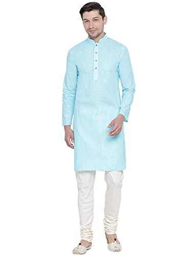 Image of Royal Kurta Mens Cotton Long Kurta Pyjama Set