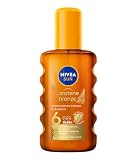 NIVEA SUN Carotene Bronze Olio Solare Abbronzante SPF 6 200 ml, Olio abbronzante con protezione solare, Spray solare con Estratto di Carotene e Vitamina E, Resistente all'acqua, Senza autoabbronzanti