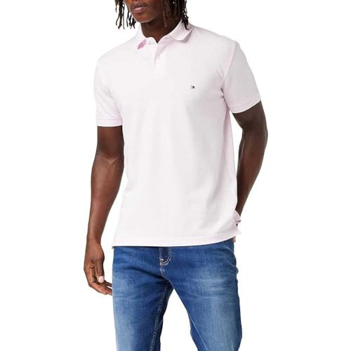 Tommy Hilfiger Herren Poloshirt Kurzarm 1985 Regular Fit, Rosa (Light Pink), L – Ansicht 1