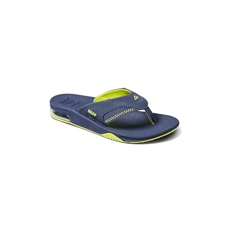 Reef Boy's Kids Fanning Sandal, Lime/Navy, 13 Big Cover