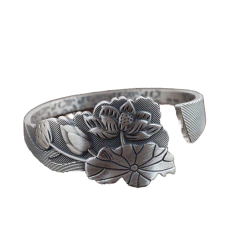 Bracelet en argent ouvert S925 au style vintage pour sublimer votre style quotidien