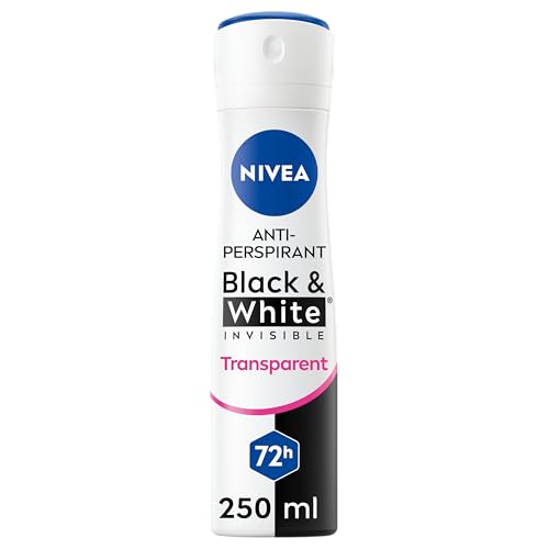 NIVEA Déodorant Spray Black & White Invisible (1 x 250 ml), déodorant femme anti-traces blanches et jaunes, anti-transpirant anti odeur & humidité,...