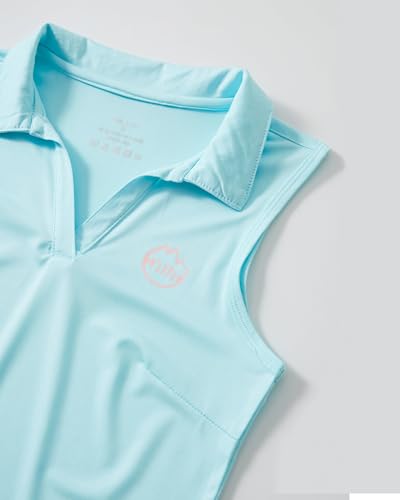 Image of Willit Girls' Sleeveless Polo Shirts Golf Tennis Polo Lightweight Shirts Quick Dry