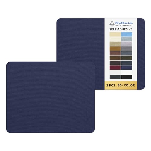 KING MOUNTAIN Canvas Repair Patch 9 x11 Inch 2 Pcs Self-Adhesive Waterproof Fabric Patch for Sofas, Tents, Furniture,Tote Bags, Car Seats (Dark Blue)