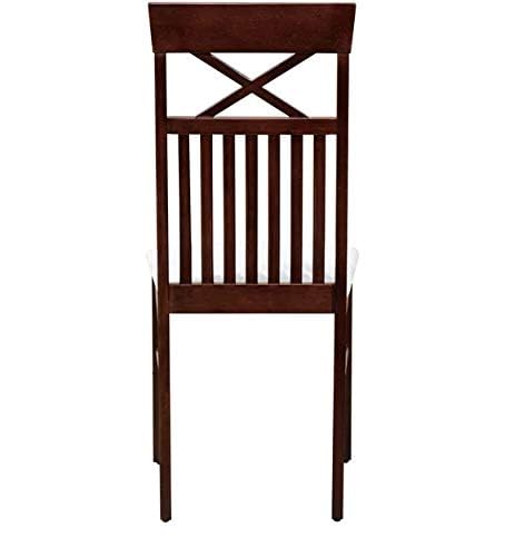 Image of JEENWOOD Solid Wood Dining Chairs Set of 2 with White Cushioned Seat