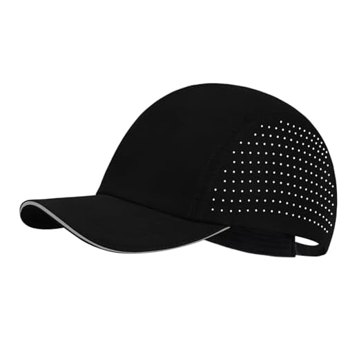 XXL Running Caps for Men, Quick Dry Baseball Cap Mesh Hats for Large Heads, Breathable & Lightweight Running Caps for Men, Black, XL-XXL