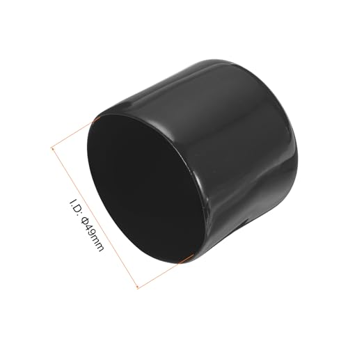 Image of uxcell 4pcs Rubber End Caps 49mm ID Vinyl Round End Cap Cover Screw Thread Protectors Black, 40mm Height