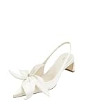JW PEI Women's Queena Floral Appliques Slingback Pumps - Ivory White