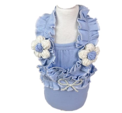 AttRex 犬服 Tシャツ 春 夏 可愛い 犬の服 タンクトップ 涼しい 通気 ペット服 ドッグウェア ベスト 中小型犬 わんこ服 猫服 お出かけ 散歩 ペット用品 (XL,ブルー)