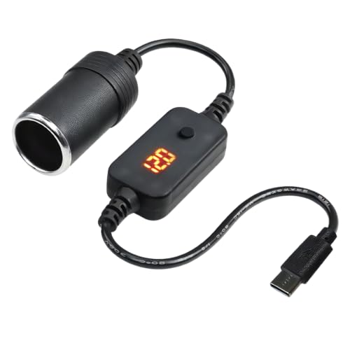 Amazon.co.jp: PD USB Type-C(オス) シガーソケット(メス) 切替ボタン