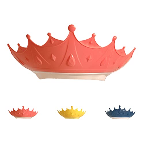 Image of Baby Shower Cap - Adjustable Shampoo Cap for Toddlers 6M-9T, Bath Visor for Kids with Crown Design, Waterproof Hair Washing Shield for Eye & Ear Protection (Blue)