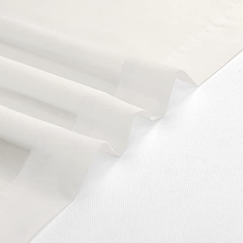Lecloud Sheer Curtain Panels Set 96" Inches Long, Solid Voile Light Filtering Airy Curtains Window Treatment Drapes For Living Room, 2 Panels Elegant Bedroom Sheer Curtains, Ivory, 40" Wx96 L #TOP4