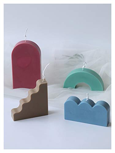 YSJJNDH Silikonform Neue DIY Kerzen Formen Wachs Kerzen Form Aromatherapie Gips Kerze 3D Bogenform Handmade Soja Würfel… – Bild 8