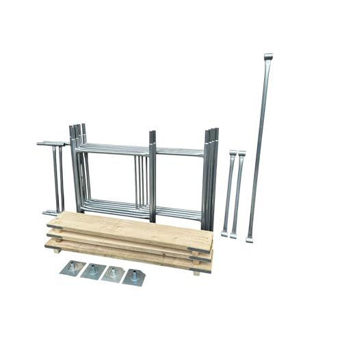 Toptower Classic 3.8m (Working Height) DIY Galvanised Scaffold Tower with Platform Boards (4' x 2'6' Base)