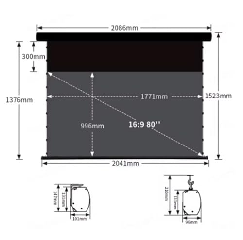 Pantalla de proyección eléctrica 80 pulgadas 4:3 y 16:9 miniatura 7