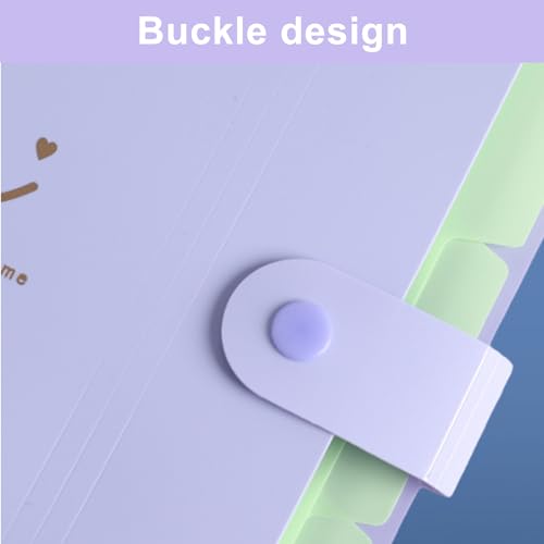 Expanding File Folder Wallet - A4 Document Organiser with 5 Pockets and Buckle Closure, Pink Cover, Perfect for Office Use, Secure and Stylish Expanding Folder for Document Storage - Image 5