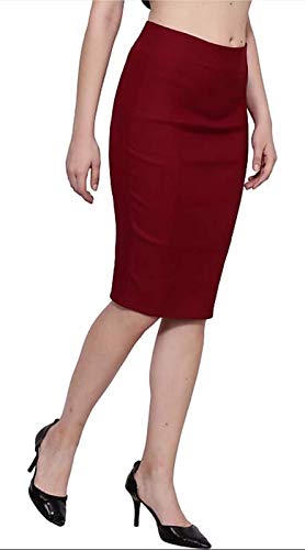 Image of Women Designer Solid Pencil Skirt