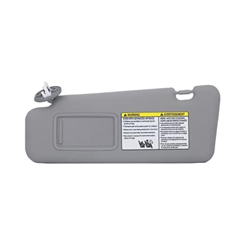 MYFANDOOR Left Driver Side Sun Visor with W/Vanity Light Compatible with Toyota Highlander 2008-2013 Replaces # 74320-48500-B0 (Gray) Cover