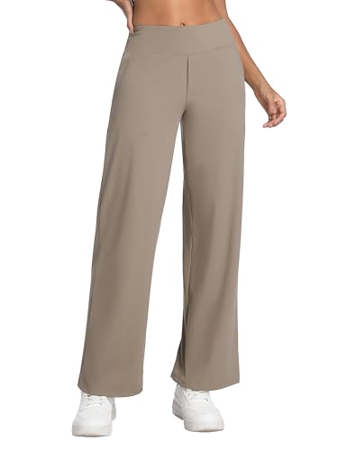 Image of BUBBLELIME Women High Waist Wide Legs Yoga Pants Loose Sweatpants Pockets | 29 inch /31 inch /33 inch /35 inch /37 inchInseam,2 Styles / Dress /Basic,Lounge,Comfy,Stretch Casual Work