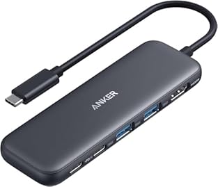 5-in-1 Connectivity: Equipped with a 4K HDMI port, a 5 Gbps USB-C data port, two 5 Gbps USB-A ports, and a 100W PD-IN port. Powerful Pass-Through Charging: Supports up to 85W pass-through charging so you can power up your laptop while you use the hub...