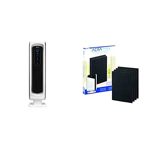 AeraMax 100 Air Purifier for Mold, Odors, Dust, Smoke, Allergens and Germs with True HEPA Filter and 4-Stage Purification - 9320301 & Carbon Filters for AeraMax Air Purifiers - 4 Pack (9324201),Black