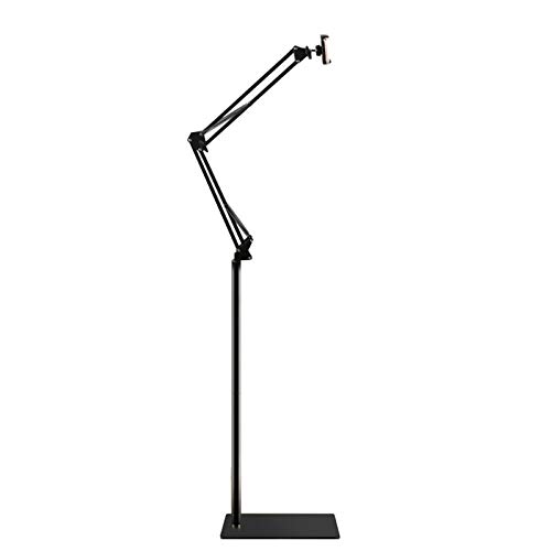 ANJIUHUI Supporto da pavimento per tablet, rotazione a 360°, a collo di cigno regolabile in altezza, supporto per cellulare, per tablet/telefono da 4 a 11 pollici, per smartphone, phablet, e-reader e