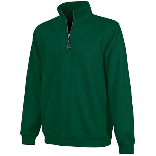 Image of Charles River Apparel Unisex Crosswind Quarter Zip Sweatshirt, Soft Cotton Blend Pullover with Pockets