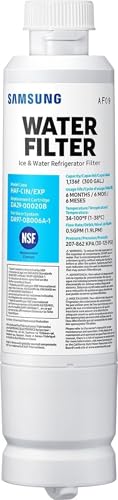 SAMSUNG Genuine Filter for Refrigerator Water and Ice, Carbon Block Filtration for Clean, Clear Drinking Water, 6-Month Life, HAF-CIN/EXP, 1 Pack