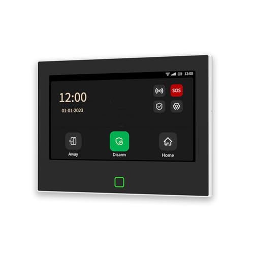 Koolenry Système D'Alarme Domestique Intelligent Sans WiFi 4G avec Panneau de 7 Pouces pour la Protection Contre les Cambriolages à Domicile, Prise EU.