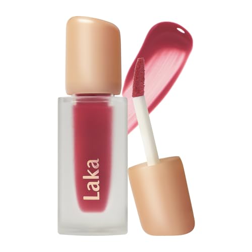 Laka Fruity Glam Tint | Glowing Korean Lip Tint with Hydrating Lightweight Texture | Buildable Color, Non-Sticky High Shine Gloss | K-Beauty Korean Makeup | #128 Like, 0.15oz