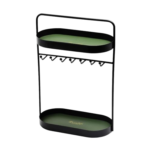 Vaveren Suporte de chave de mesa rack de armazenamento com 7 ganchos e bandeja de armazenamento de j