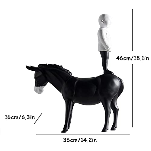 Jongen Op Ezel Statues Sculptures Decorative,Schattige Personages En Dieren Creatief Decoration Figures,statue Resin… - Image 4