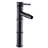 BiaoTeng grifo alto lavabo grifo lavabo latón envejecido grifo alto lavabo rustico grifo de baño cascada grifo baño bidet grifo lavabo vintage retro Para Cocina,B Negro