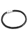 Produktbild Rafaela Donata Unisex Lederarmband Echtleder Schwarz Magnetverschluss - Basic Echtleder-Armband Geflochten Damen Herren Steckverschluss in Edelstahl