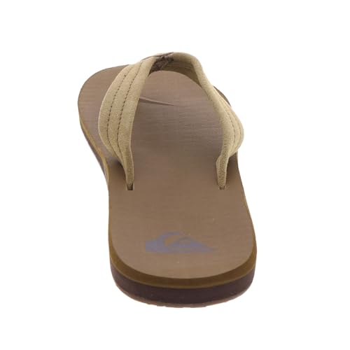 Image of Quiksilver Carver Suede Flip Flops for Men, Arch Support Athletic Mens Sandals, Thong Mens Slides