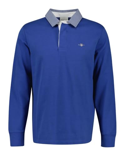 GANT Reg Chambray Heavy Rugger Polo, Bleu Vif, L Hommes