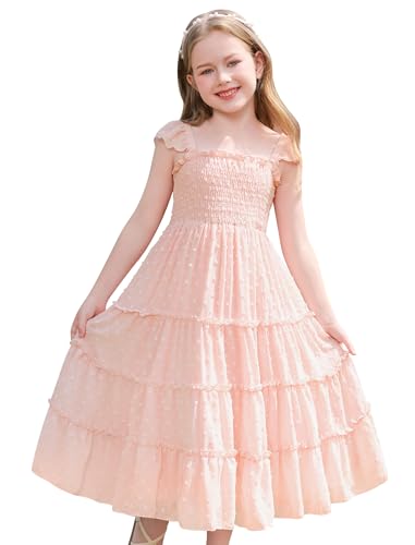 Robe de fête en mousseline de soie à pois suisses pour demoiselle d'honneur