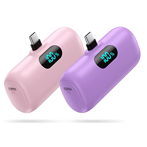 [2-Pack] Mini Portable Charger 5000mAh Power Bank,3A PD USB...