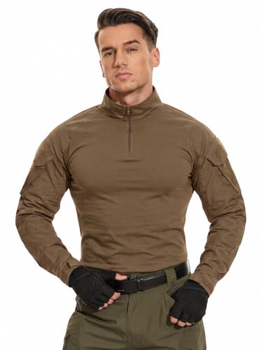 TACVASEN Men's Military Combat T-Shirt, Brown, XX-Large - Image 3