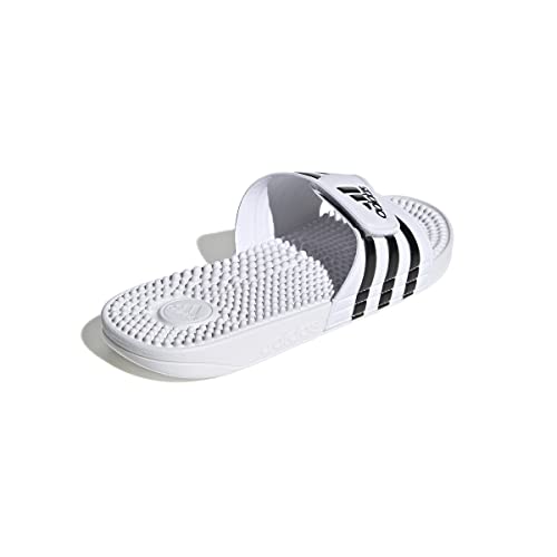 adidas Unisex Adissage Slides Sandal, White/Black/White, 6 US Men